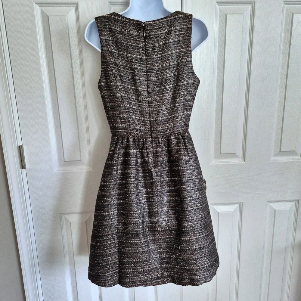 Anthropologie Moulinette Soeurs Glissade dress black metallic tweed size 6 - Picture 11 of 15